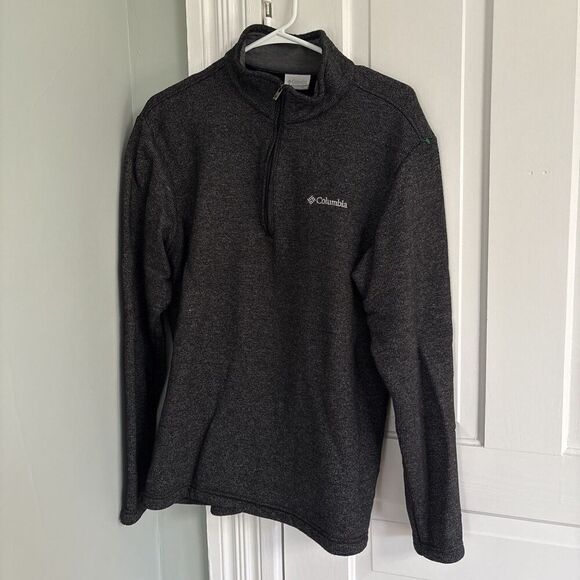 Columbia Sweater Mens Medium Heather Gray  1/4 Zip Outdoor Pullover Sweatshirt - Picture 1 of 5